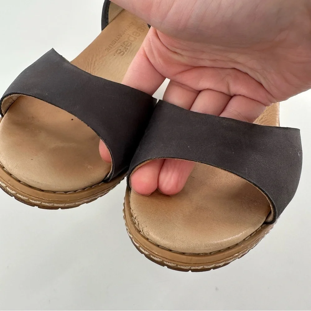 Timberland earth keepers sandals 6 37 navy blue nubuck leather walking wedges